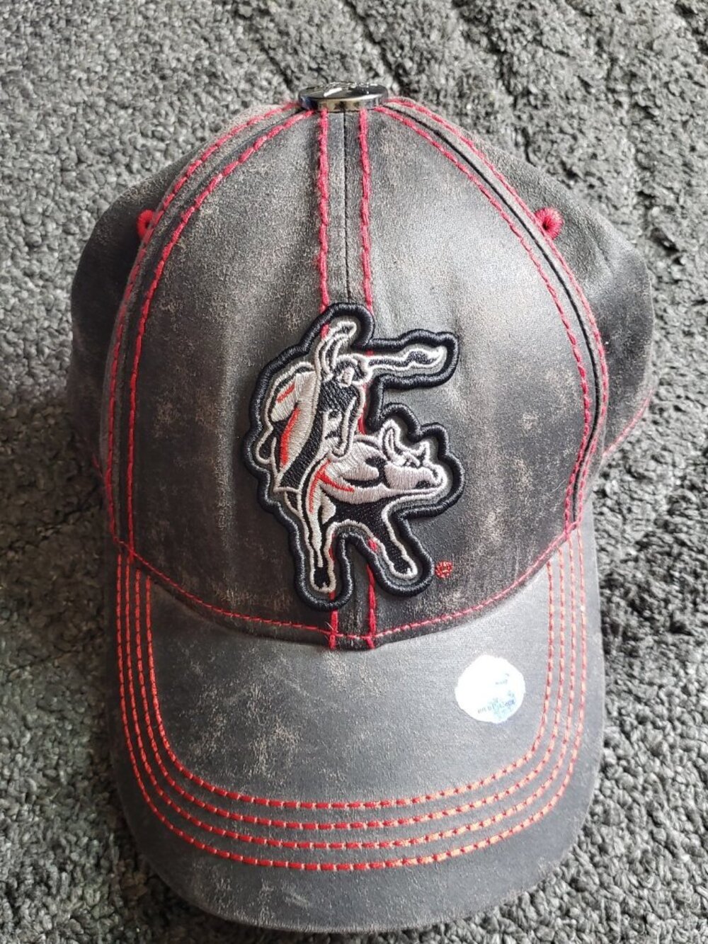 PBR Professional Bull Riders Baseball Cap Black/Red Solid Adjustable One Size